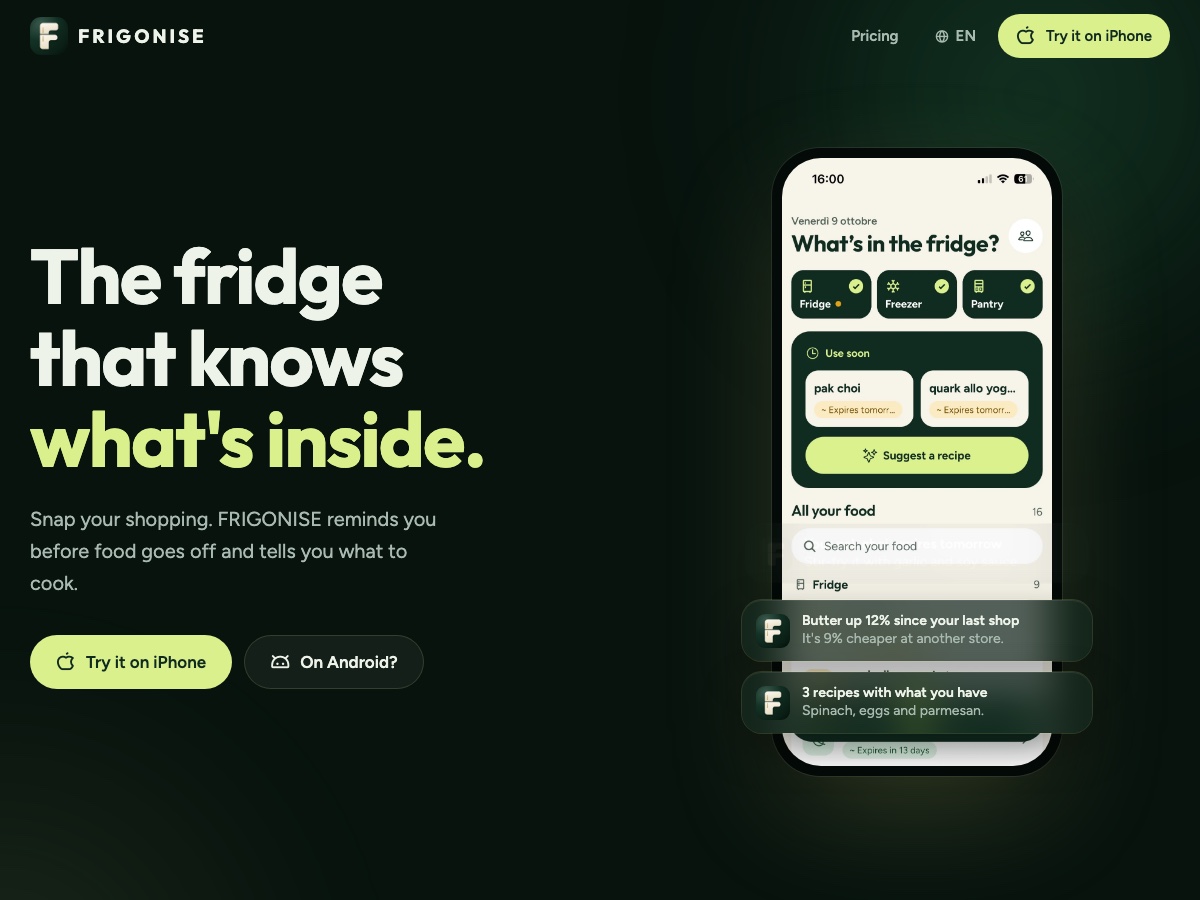 The frigonise.com website